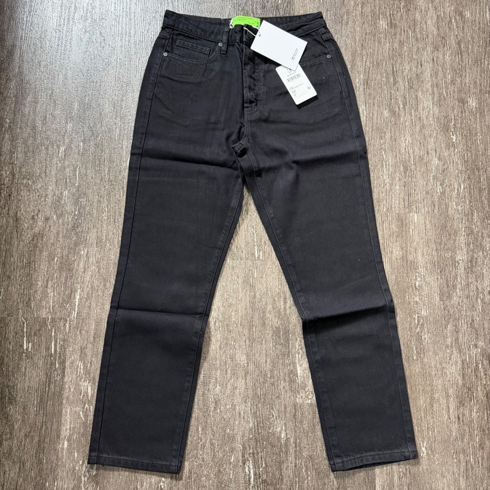 Sandrine Rose Straight Leg Jeans Women 28 Black High Rise The Virgin Label NEW
